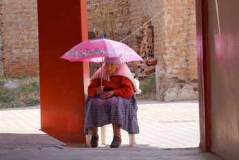 Flowered umbrella
